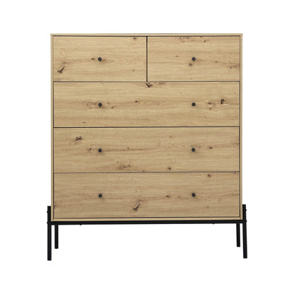 Artiss 5 Chest of Drawers - ARNO Pine-Furniture &gt; Bedroom-PEROZ Accessories