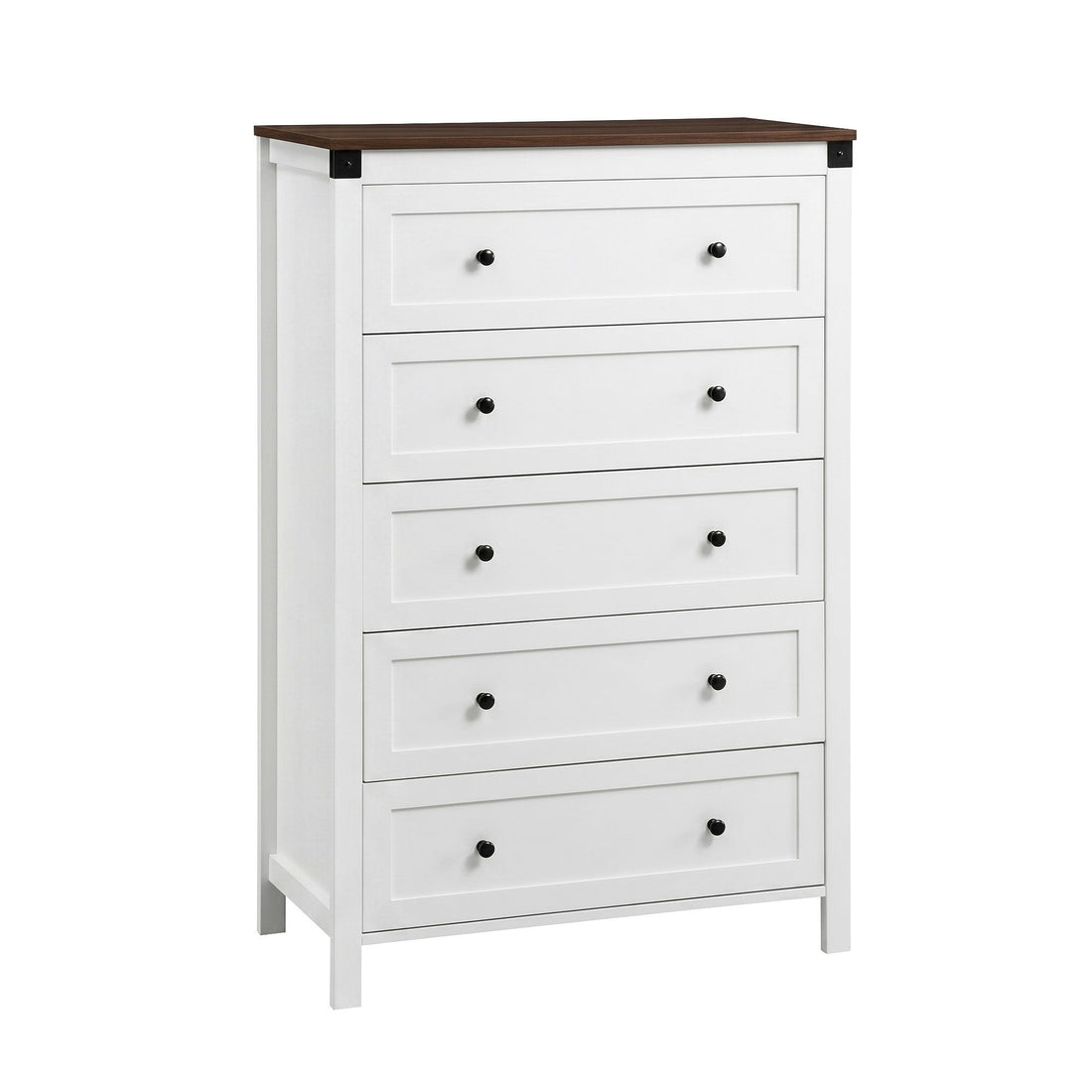 Artiss 5 Chest of Drawers Storage Tallboy White &amp; Walnut