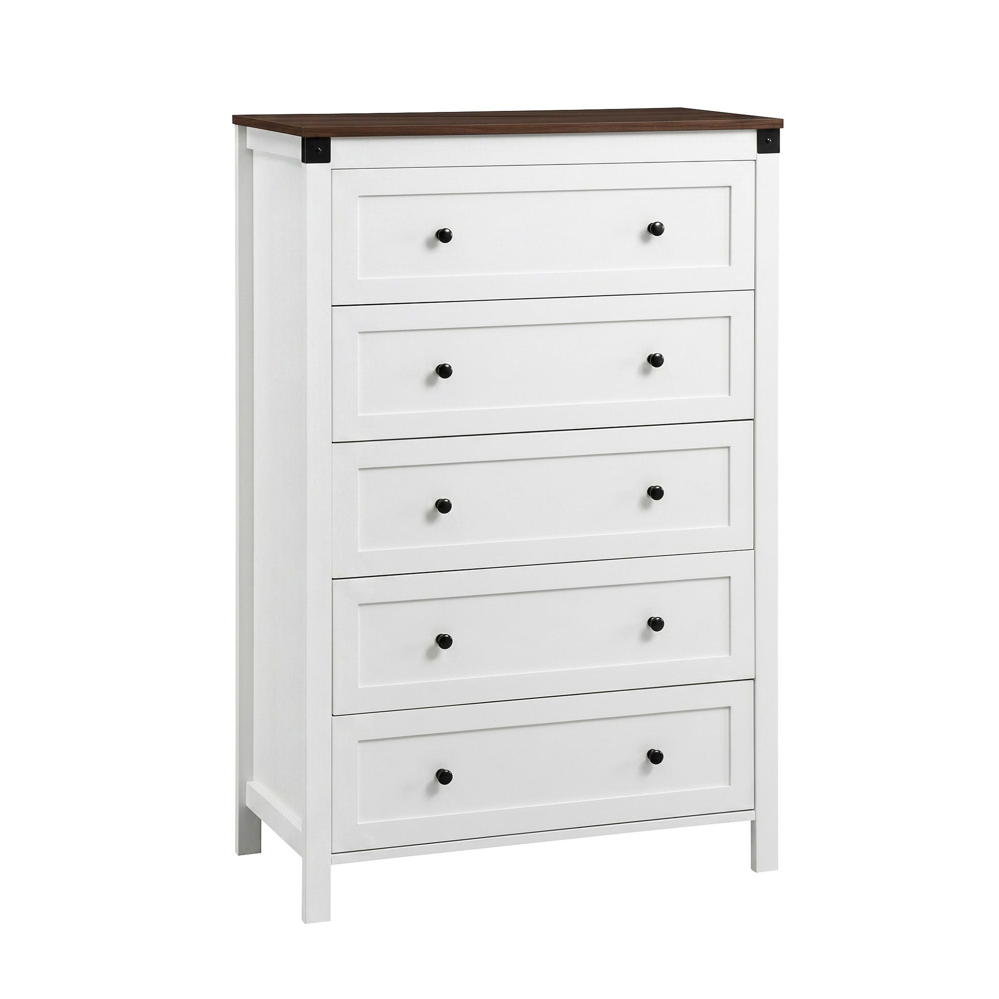 Artiss 5 Chest of Drawers Storage Tallboy White &amp; Walnut