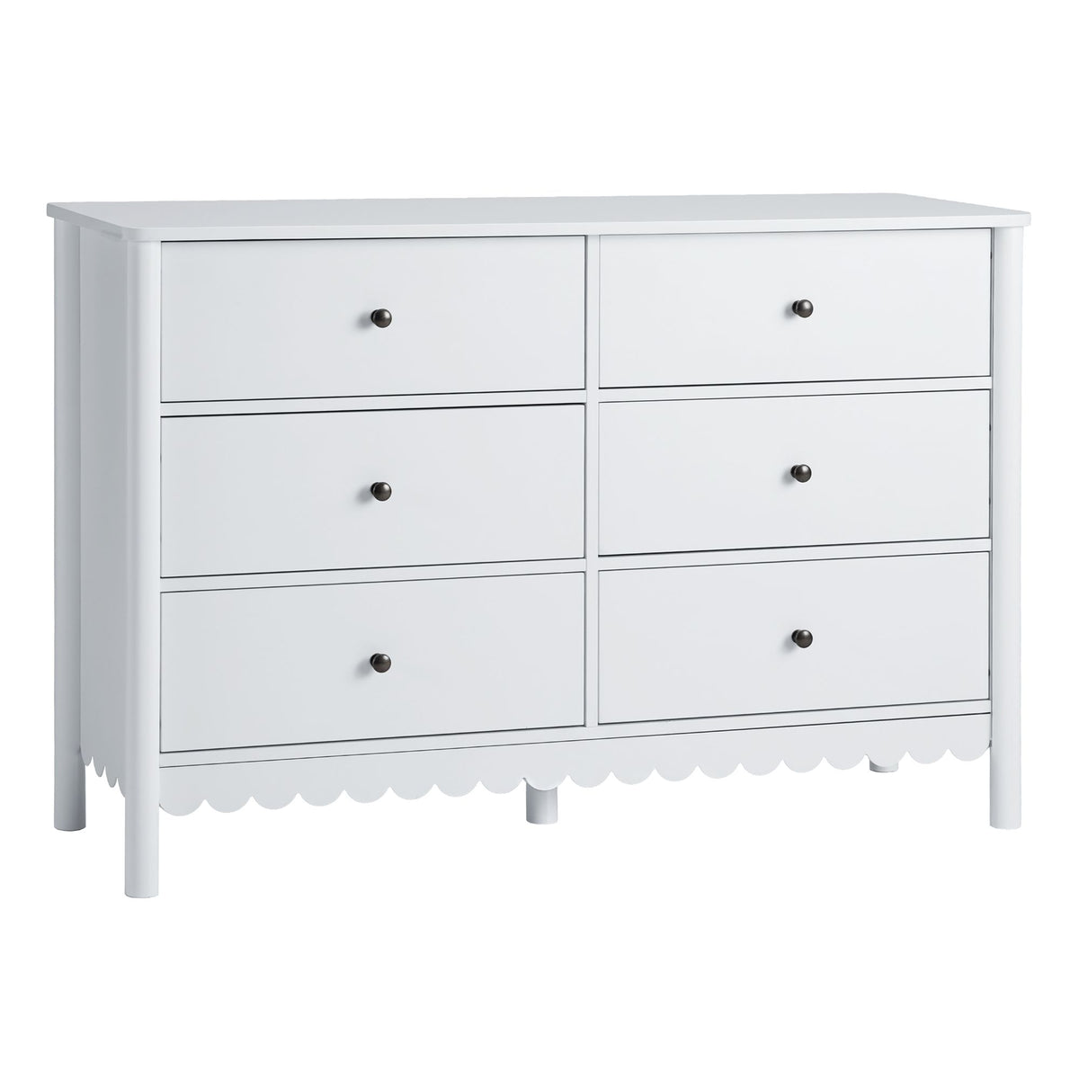 Artiss 6 Chest of Drawers Dresser Lowboy Curved Edge Scalloped White Bedroom-Furniture > Bedroom > Dressers-PEROZ Accessories