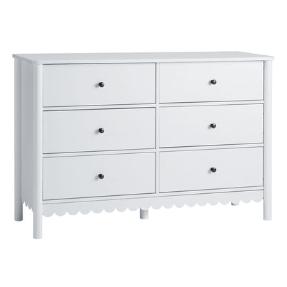 Artiss 6 Chest of Drawers Dresser Lowboy Curved Edge Scalloped White Bedroom-Furniture > Bedroom > Dressers-PEROZ Accessories