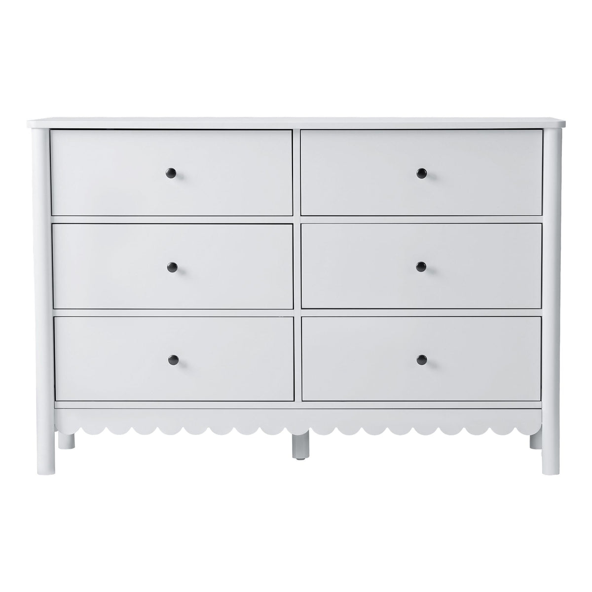 Artiss 6 Chest of Drawers Dresser Lowboy Curved Edge Scalloped White Bedroom-Furniture > Bedroom > Dressers-PEROZ Accessories