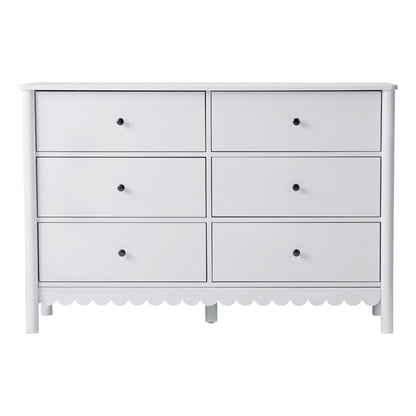 Artiss 6 Chest of Drawers Dresser Lowboy Curved Edge Scalloped White Bedroom-Furniture > Bedroom > Dressers-PEROZ Accessories