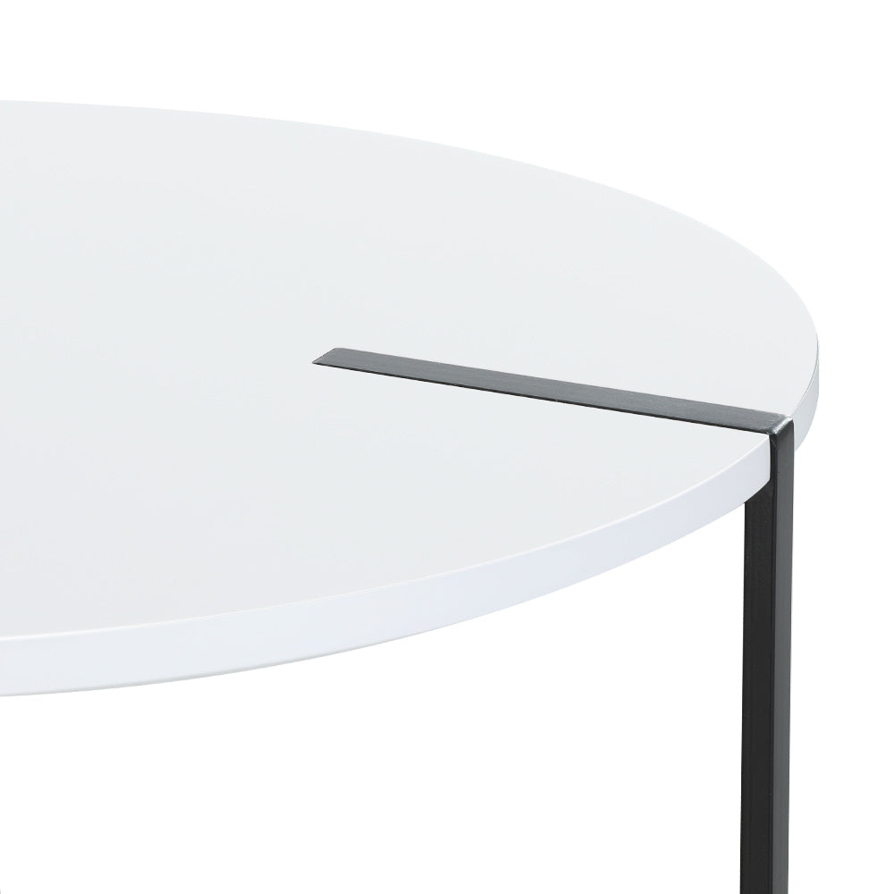 Artiss Coffee Table Side Table Round White Cedric-Furniture &gt; Living Room-PEROZ Accessories