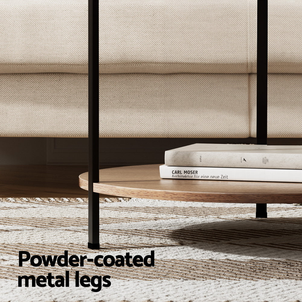 Artiss Coffee Table Side Table Round White Cedric-Furniture &gt; Living Room-PEROZ Accessories