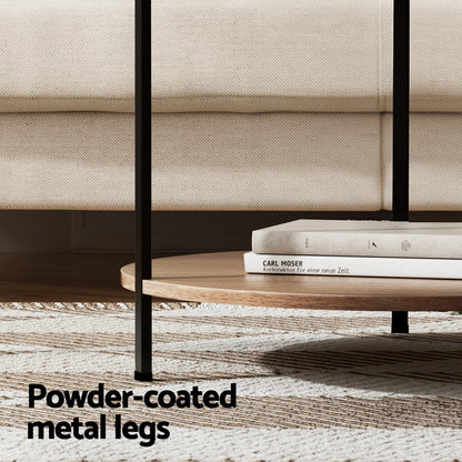 Artiss Coffee Table Side Table Round White Cedric-Furniture &gt; Living Room-PEROZ Accessories