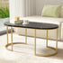 Artiss Coffee Table Marble Effect Black-Furniture > Living Room-PEROZ Accessories