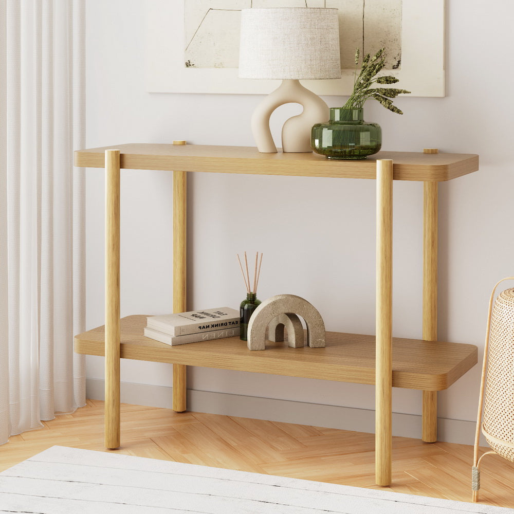 Artiss Console Table 92CM 2-tier Pine Sera-Furniture &gt; Living Room-PEROZ Accessories
