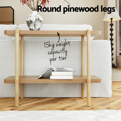 Artiss Console Table 92CM 2-tier Pine Sera-Furniture &gt; Living Room-PEROZ Accessories