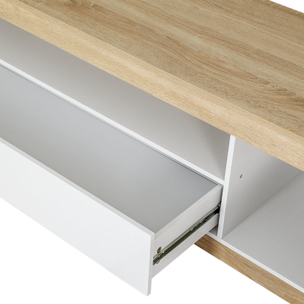 Artiss TV Cabinet Entertainment Unit Stand 180CM White Wood-Furniture &gt; Living Room-PEROZ Accessories