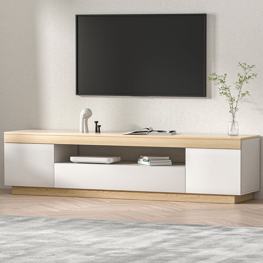Artiss TV Cabinet Entertainment Unit Stand 180CM White Wood-Furniture &gt; Living Room-PEROZ Accessories
