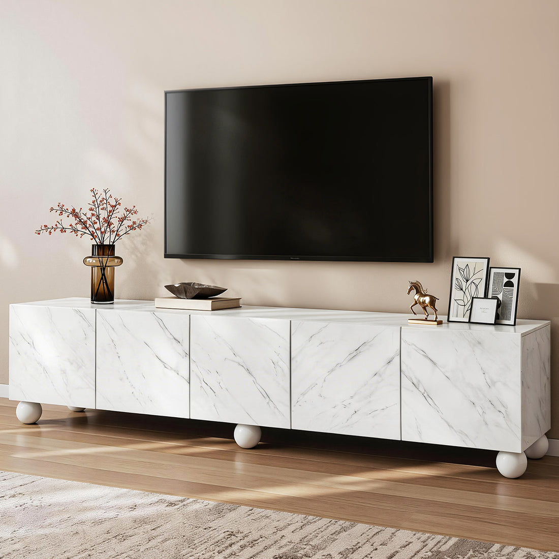 Artiss TV Unit Entertainment Unit Storage Cabinet 200cm White-Furniture > Living Room > TV Units-PEROZ Accessories