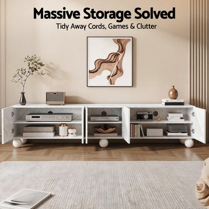 Artiss TV Unit Entertainment Unit Storage Cabinet 200cm White-Furniture > Living Room > TV Units-PEROZ Accessories