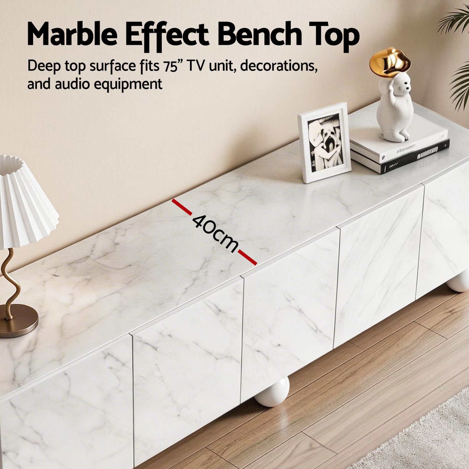 Artiss TV Unit Entertainment Unit Storage Cabinet 200cm White-Furniture > Living Room > TV Units-PEROZ Accessories