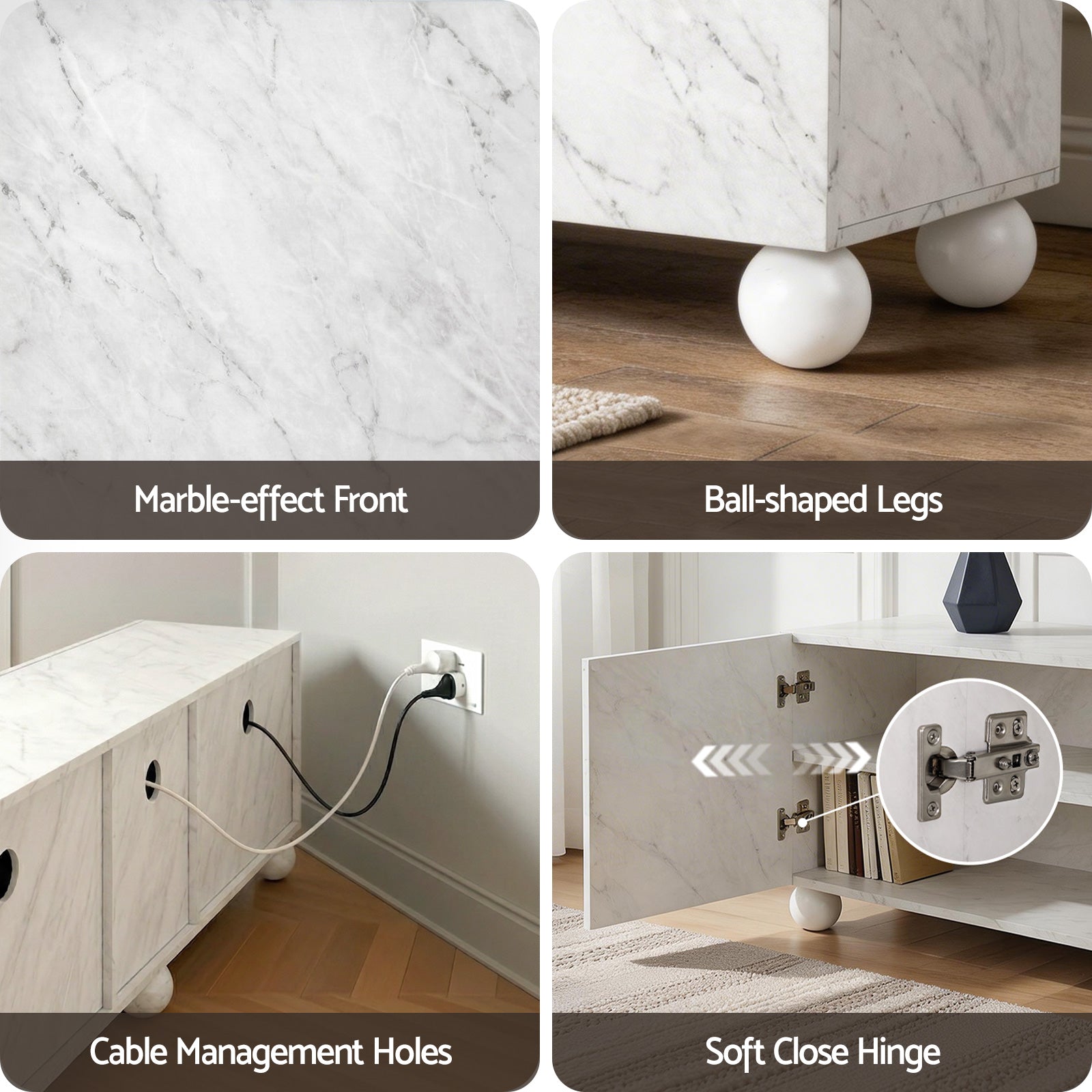 Artiss TV Unit Entertainment Unit Storage Cabinet 200cm White-Furniture > Living Room > TV Units-PEROZ Accessories