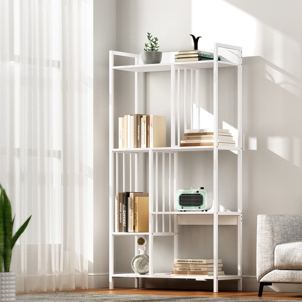 Artiss Bookshelf Display Shelves 5 Tiers 120cm White-Furniture &gt; Office-PEROZ Accessories