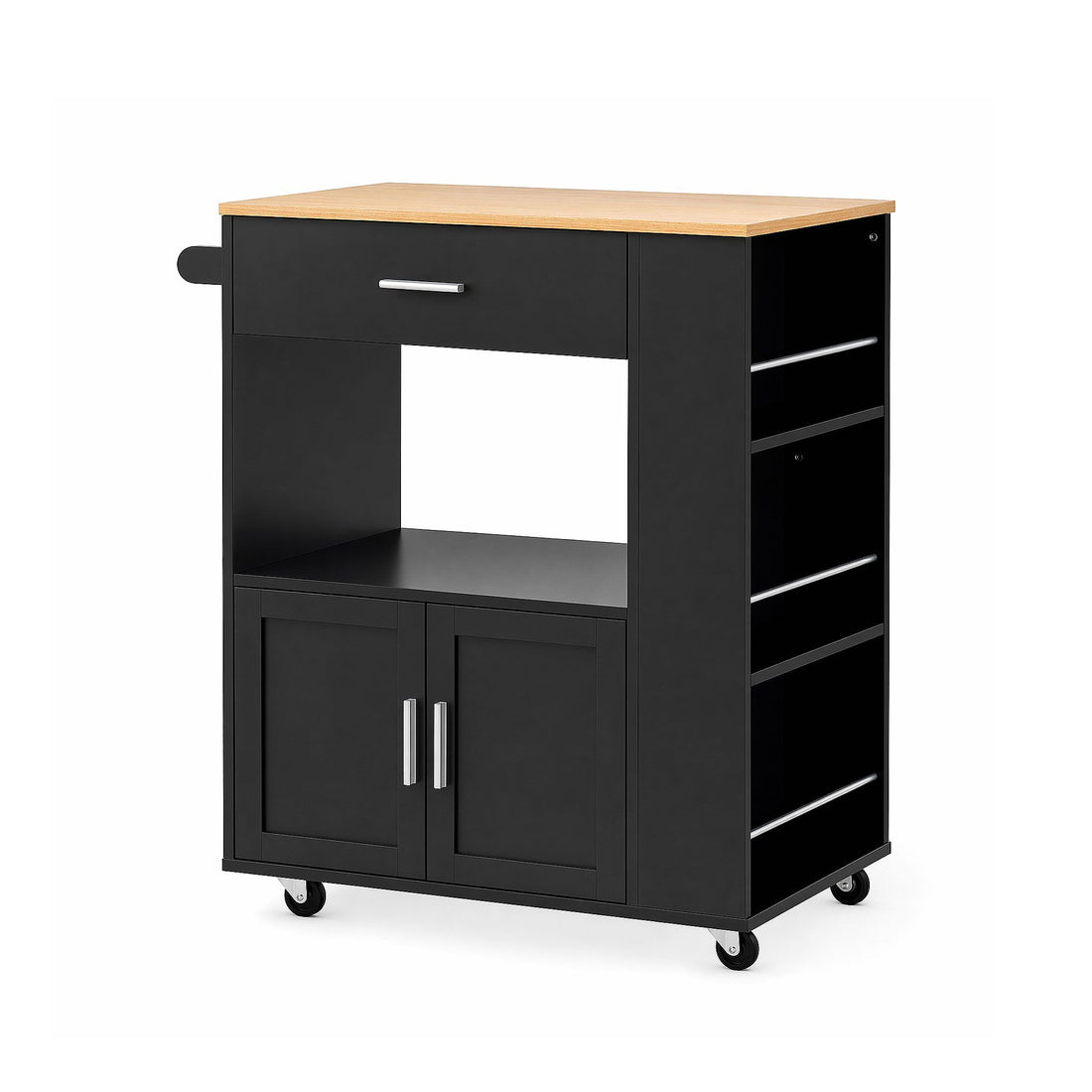 Artiss Kitchen Island Trolley Rolling Serving Cart Storage Cart Shelf Towel Rack-Furniture > Dining > Kitchen &amp; Dining Trolleys-PEROZ Accessories