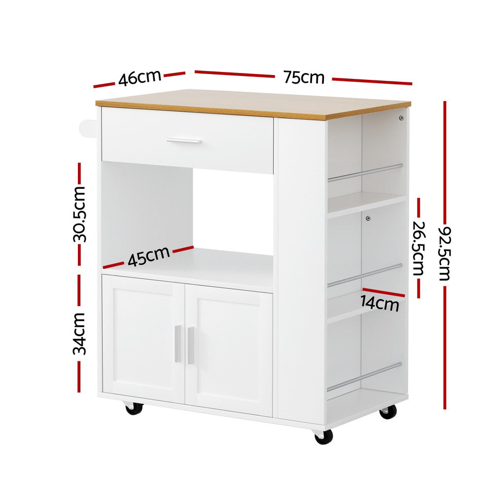 Artiss Kitchen Island Trolley Rolling Serving Cart-Furniture &gt; Dining &gt; Kitchen &amp; Dining Trolleys-PEROZ Accessories