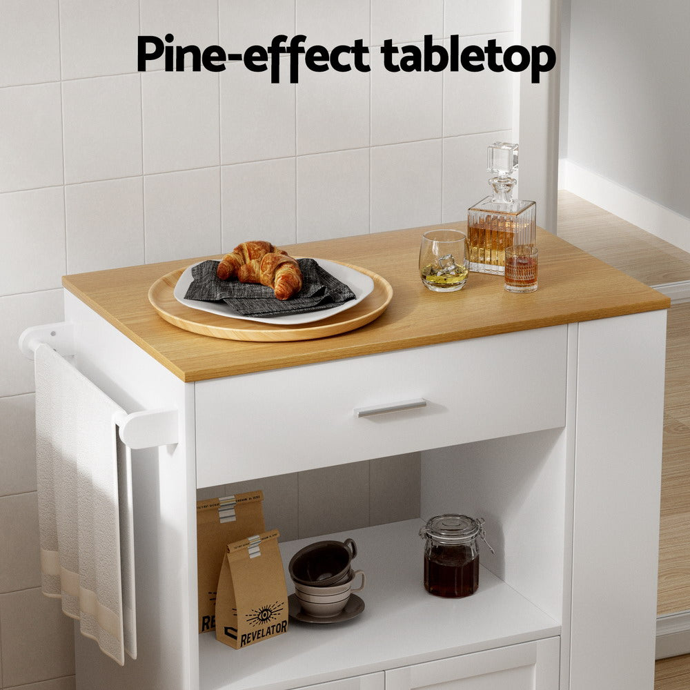 Artiss Kitchen Island Trolley Rolling Serving Cart-Furniture &gt; Dining &gt; Kitchen &amp; Dining Trolleys-PEROZ Accessories