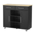 Artiss Kitchen Island Trolley Rolling Serving Cart Storage Drawer Cabinet 100cm Black-Tools > Tools Storage > Work Benches-PEROZ Accessories