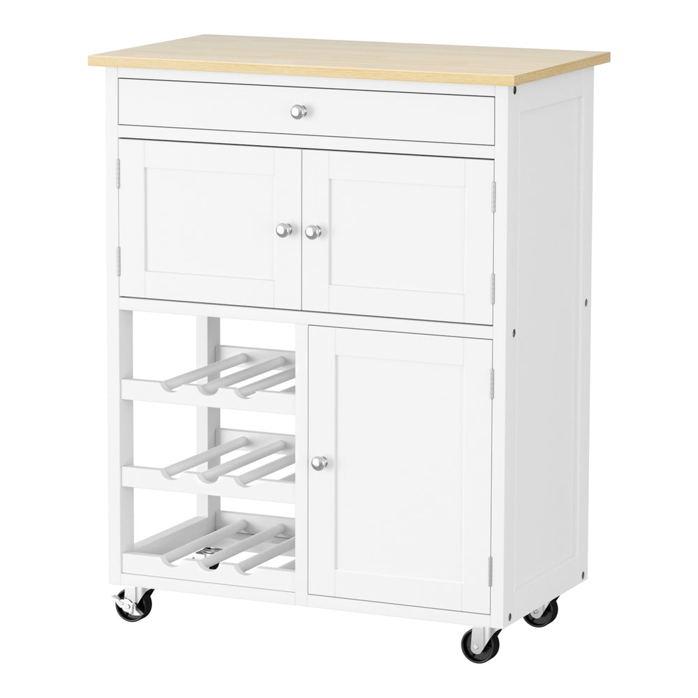 Artiss Kitchen Island Trolley Rolling Serving Cart Storage Cart Drawer Cupboard-Tools &gt; Tools Storage &gt; Work Benches-PEROZ Accessories