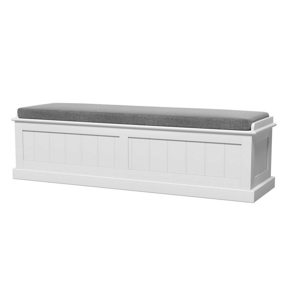 Artiss Storage Ottoman Blanket Box 140cm Fluted Grey-Furniture &gt; Living Room-PEROZ Accessories