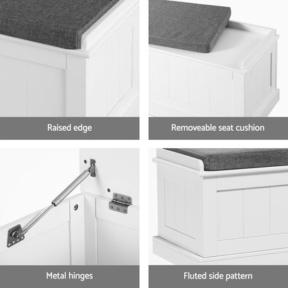 Artiss Storage Ottoman Blanket Box 140cm Fluted Grey-Furniture &gt; Living Room-PEROZ Accessories