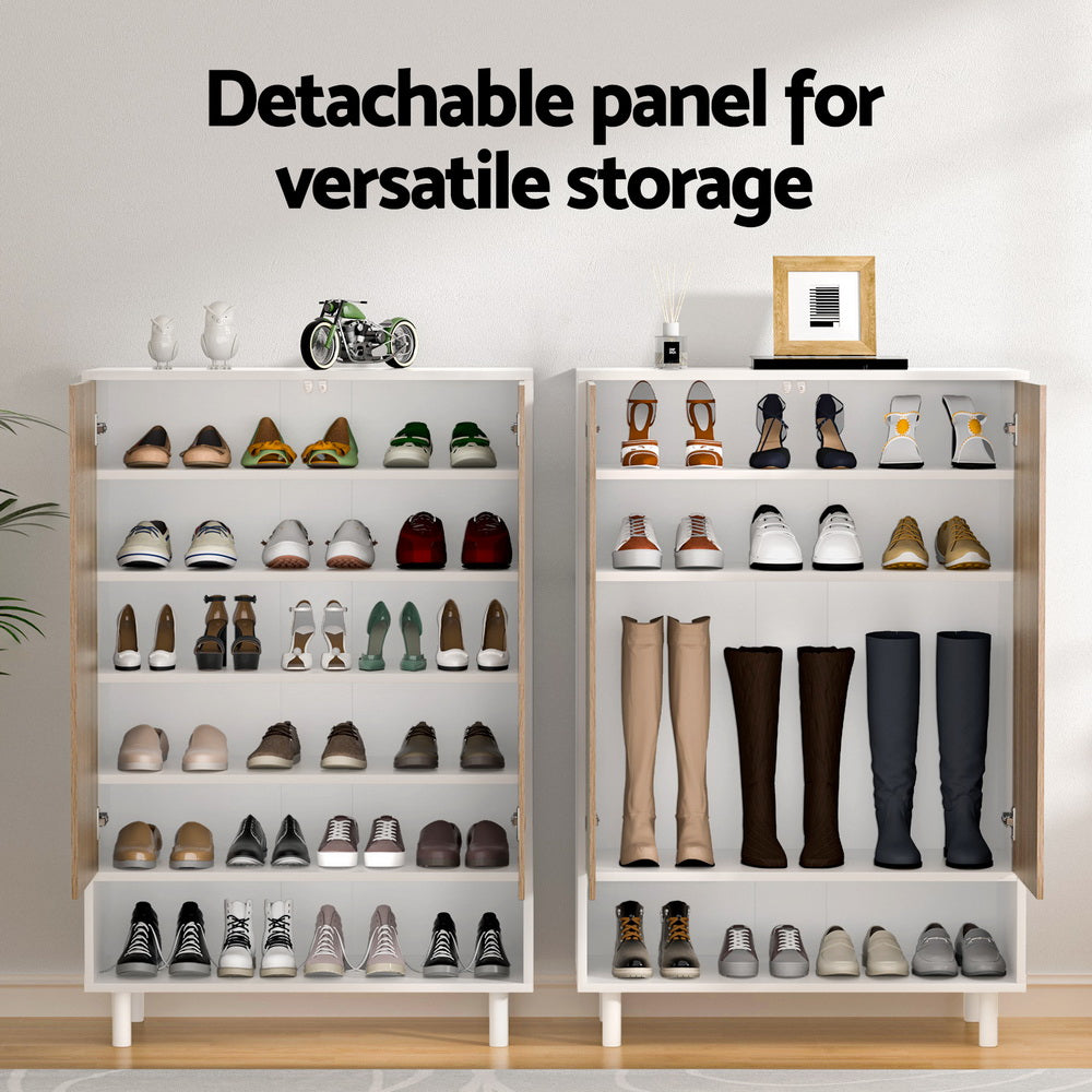 Artiss Shoe Rack Cabinet 24 Pairs 6-tier White-Furniture &gt; Living Room &gt; Shoe Storage-PEROZ Accessories