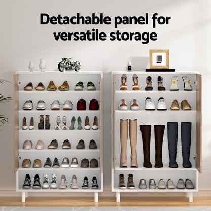 Artiss Shoe Rack Cabinet 24 Pairs 6-tier White-Furniture &gt; Living Room &gt; Shoe Storage-PEROZ Accessories