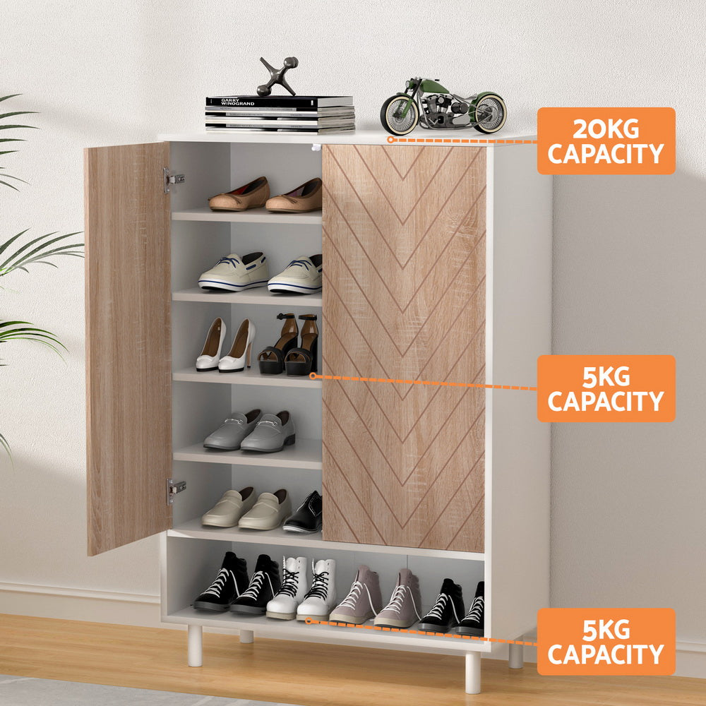 Artiss Shoe Rack Cabinet 24 Pairs 6-tier White-Furniture &gt; Living Room &gt; Shoe Storage-PEROZ Accessories