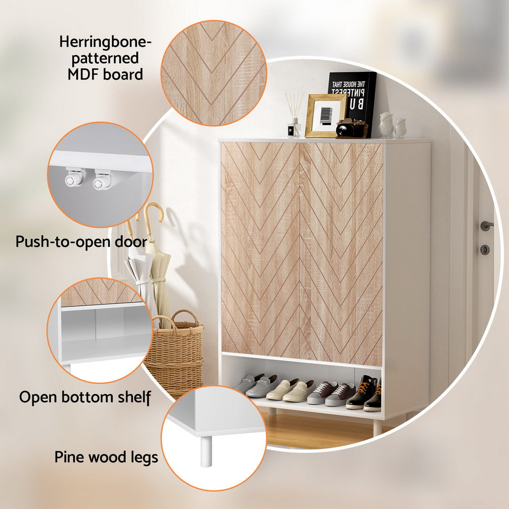 Artiss Shoe Rack Cabinet 24 Pairs 6-tier White-Furniture &gt; Living Room &gt; Shoe Storage-PEROZ Accessories