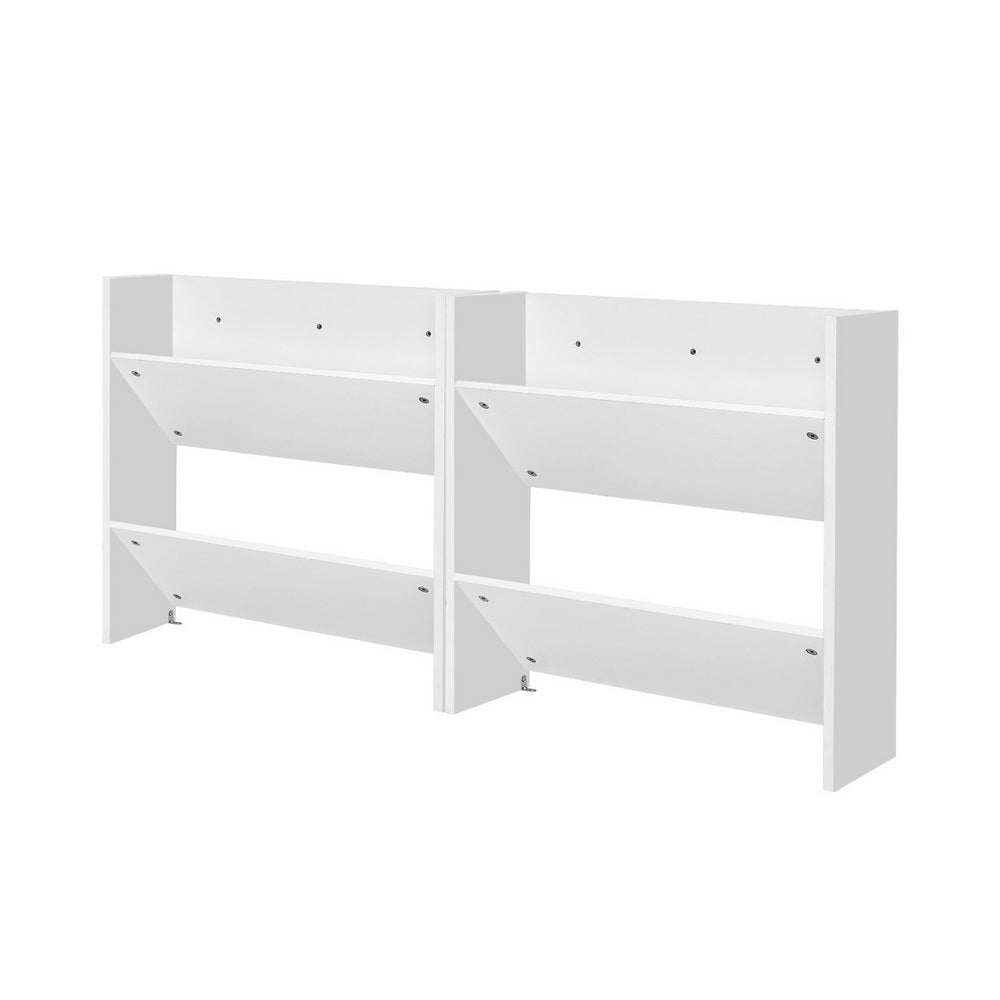 Artiss Shoe Rack 2-tier 12 Pairs Wall Mounted x2 - White-Furniture &gt; Bedroom-PEROZ Accessories