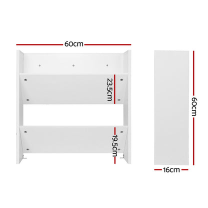 Artiss Shoe Rack 2-tier 12 Pairs Wall Mounted x2 - White-Furniture &gt; Bedroom-PEROZ Accessories