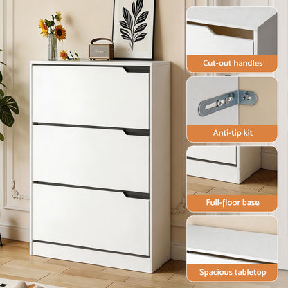 Artiss Shoe Rack Cabinet 24 Pairs Adjustable Shelf White-Furniture > Living Room > Shoe Storage-PEROZ Accessories