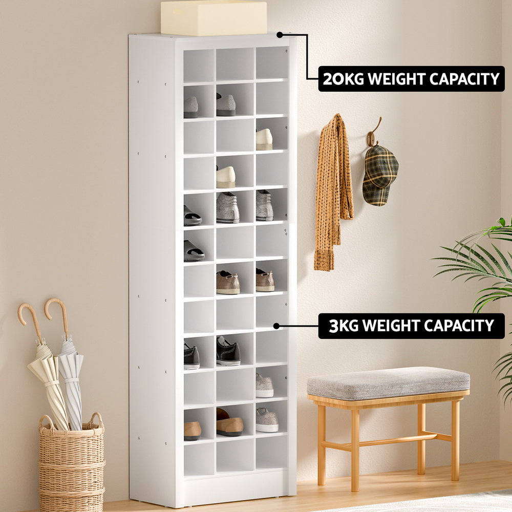 Artiss Shoe Rack 12-tier 36 Pairs Storage White-Furniture &gt; Living Room-PEROZ Accessories