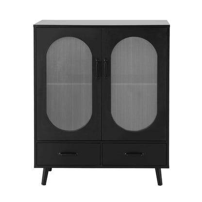Artiss Buffet Sideboard Double Doors - Black-Furniture > Living Room-PEROZ Accessories