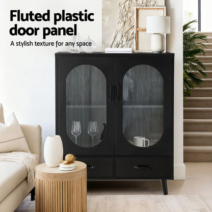 Artiss Buffet Sideboard Double Doors - Black-Furniture > Living Room-PEROZ Accessories