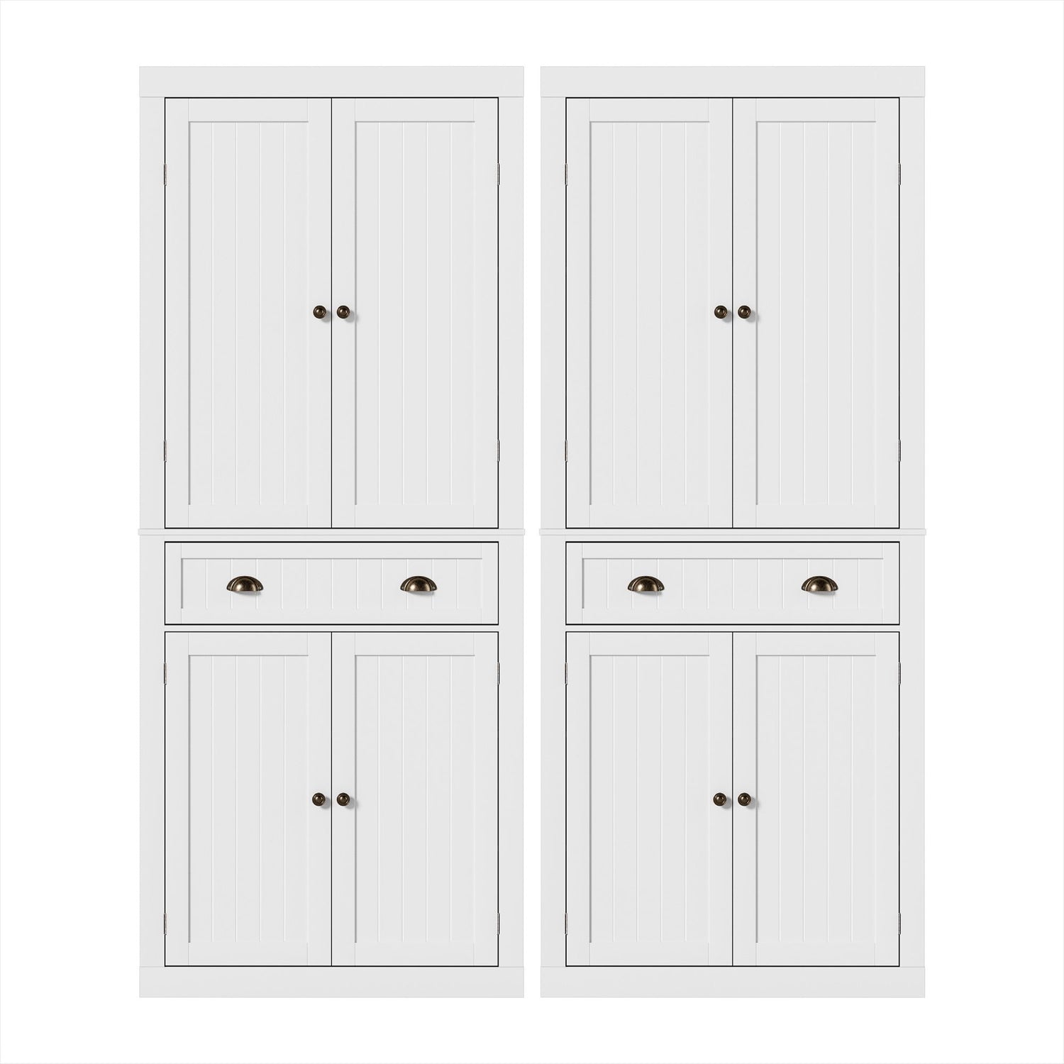 Artiss 2x Buffet Sideboard Cabinet 6-Tier Storage Pantry Cupboard Drawer White