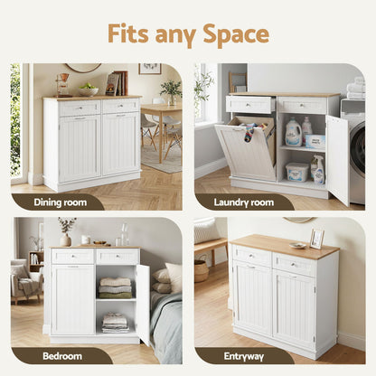 Artiss Buffet Sideboard Cabinet Kitchen Tilt Out Bin Holder Storage Cupboard