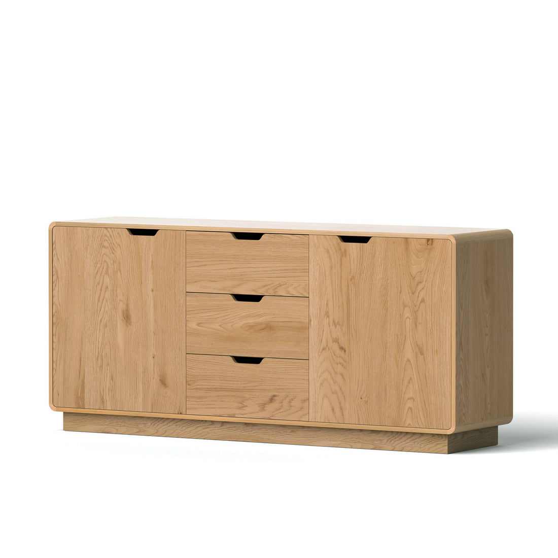 Artiss Buffet Sideboard Cabinet Storage Kitchen Cupboard Drawers Round Edge Oak-Furniture > Dining > Buffets &amp; Sideboards-PEROZ Accessories