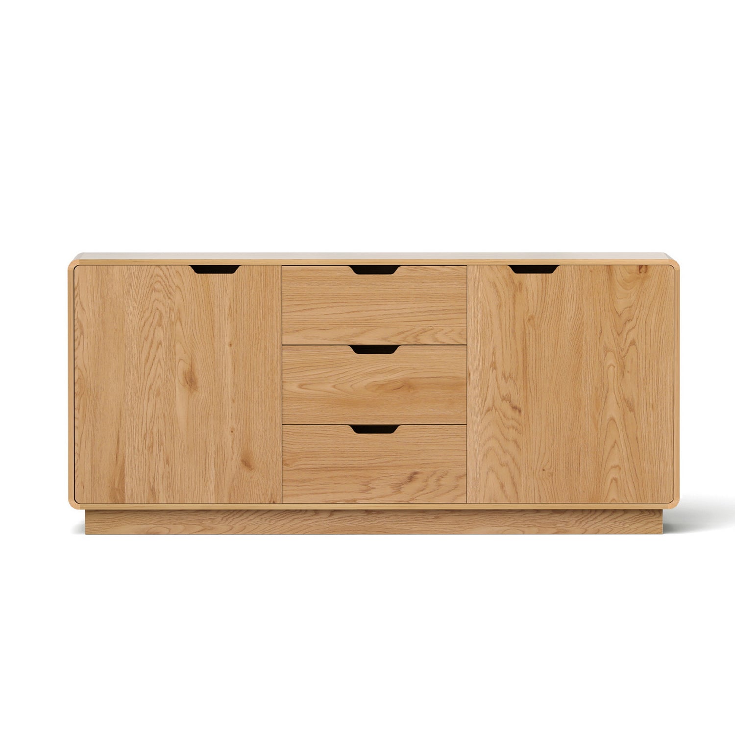 Artiss Buffet Sideboard Cabinet Storage Kitchen Cupboard Drawers Round Edge Oak-Furniture > Dining > Buffets &amp; Sideboards-PEROZ Accessories