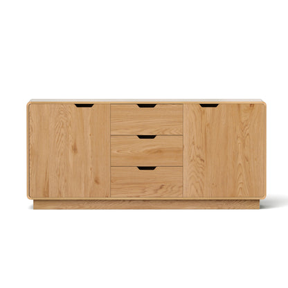 Artiss Buffet Sideboard Cabinet Storage Kitchen Cupboard Drawers Round Edge Oak-Furniture > Dining > Buffets &amp; Sideboards-PEROZ Accessories