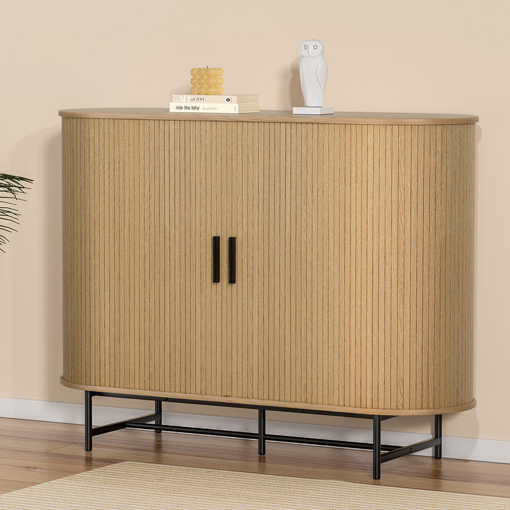 Artiss Buffet Sideboard Cupboard Cabinet Sliding Doors Pantry Storage Oak PIIA-Furniture &gt; Living Room-PEROZ Accessories