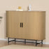 Artiss Buffet Sideboard Cupboard Cabinet Sliding Doors Pantry Storage Oak PIIA-Furniture > Living Room-PEROZ Accessories