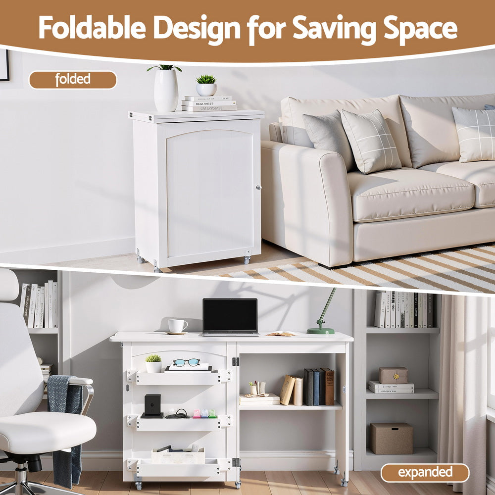 Artiss Folding Sewing Table Sewing Machine Desk Multi-functional Rolling Work Table Craft Station-Home &amp; Garden &gt; Hobbies &gt; Arts &amp; Crafts-PEROZ Accessories