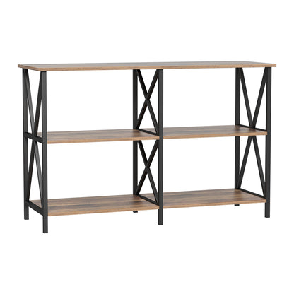 Artiss Console Table 120CM 3-tier Walnut Xiah-Console Tables-PEROZ Accessories