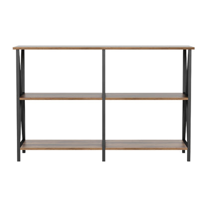 Artiss Console Table 120CM 3-tier Walnut Xiah-Console Tables-PEROZ Accessories
