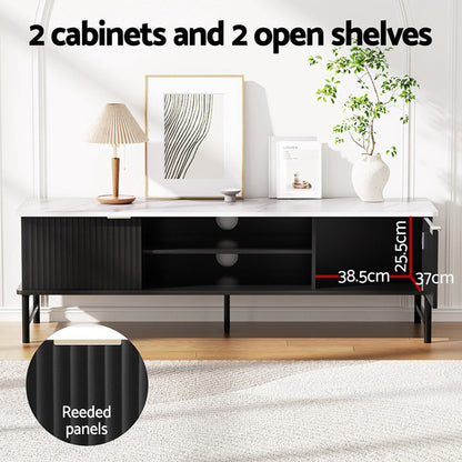 Artiss TV Unit &amp; Coffee Table Set Storage Shelf Black-Furniture > Bar Stools &amp; Chairs > Arm Chairs &amp; Recliners-PEROZ Accessories