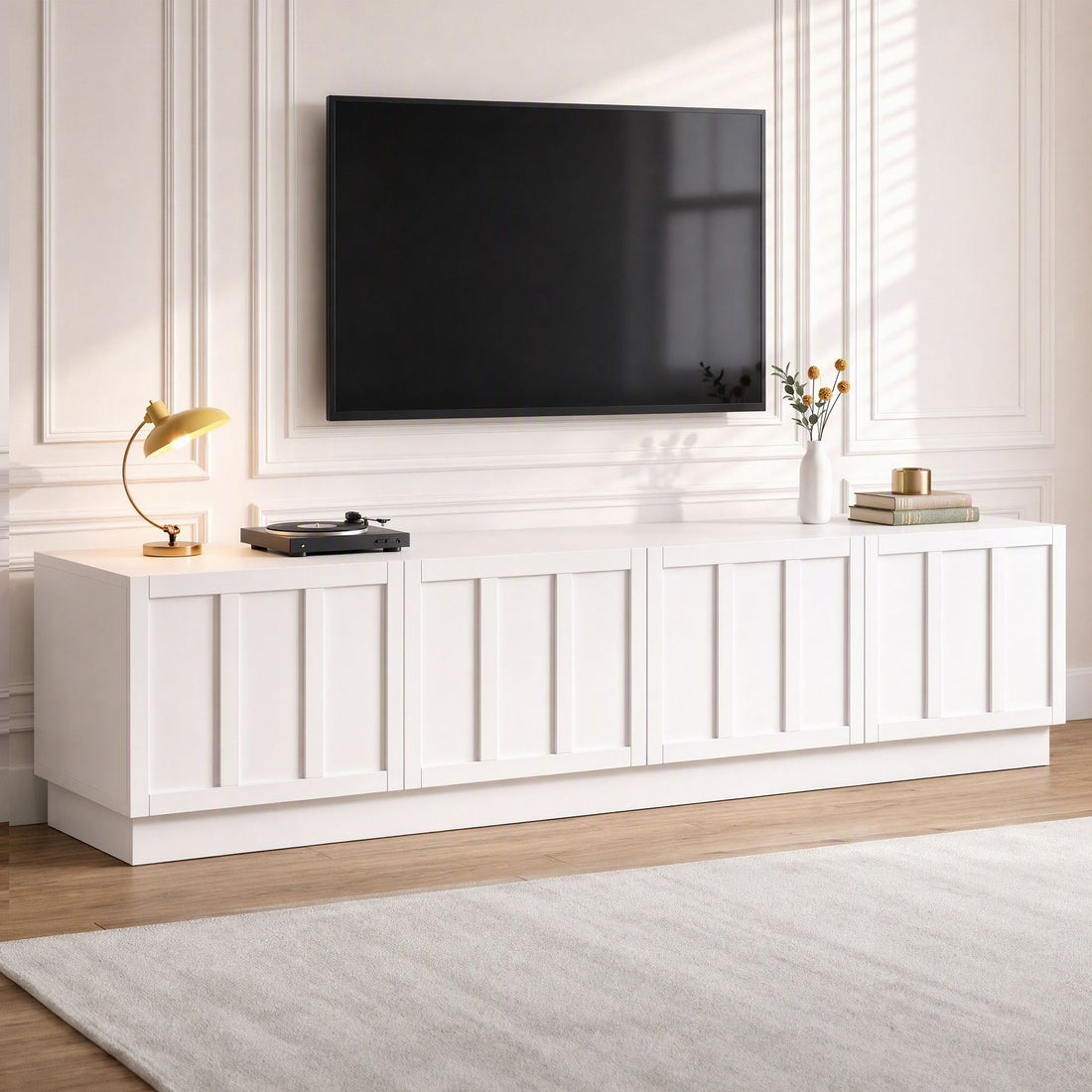 Artiss 180cm TV Unit Entertainment Cabinet Fluted Style Cable Management White-Furniture > Living Room > TV Units-PEROZ Accessories