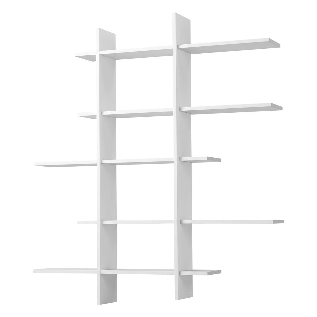 Artiss 15-Section Wall Mounted Display Shelf, Floating Bookshelf for Books and Decor, Extra Thick E1 PB Board for Home Study and Living Room, 116 x 18 x 129 cm-Furniture > Living Room > Coat Racks-PEROZ Accessories